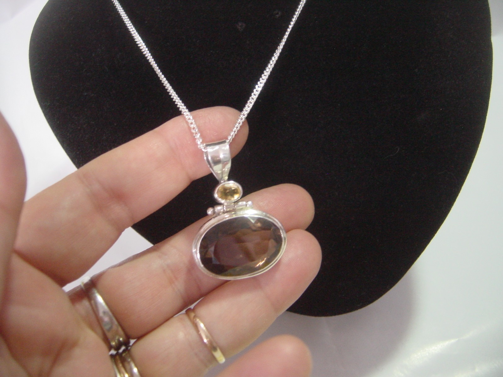 vintage-Solid Silver-chunky pendent-superb natura… - image 1