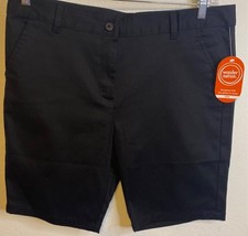 NEW Wonder Nation Girls BLACK Bermuda Dress Shorts Adjustable Waist Size 18 Plus