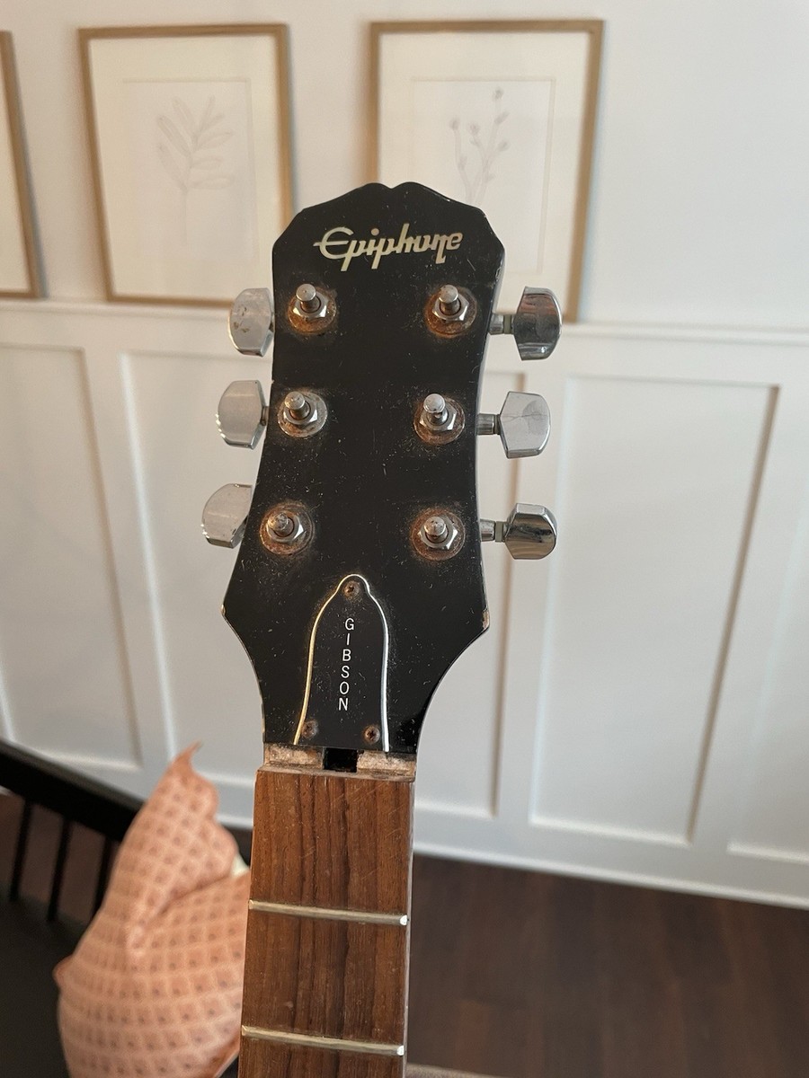 Vintage Epiphone by Gibson Les Paul Black Electric Guitar Made In