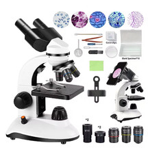 Binocular Microscope 40X-1000X Student Lab Compound LED Light