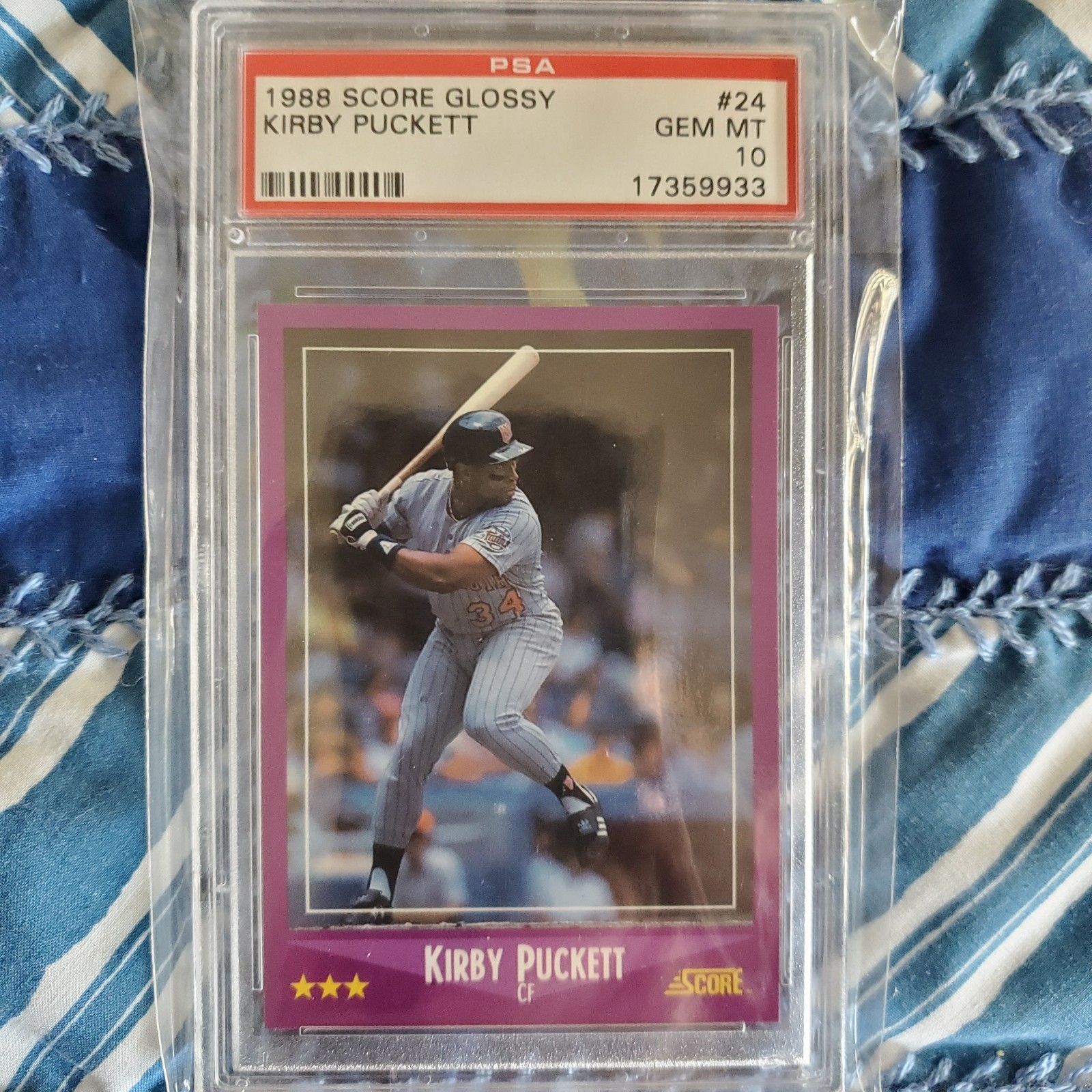 1988 Score Glossy GEM MINT Kirby Puckett PSA 10 Low Pop #24 Minnesota Twins HOF