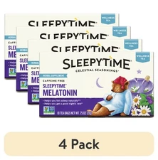 (4 pack) Celestial Seasonings Sleepytime Wellness Melatonin Herbal Tea Bags