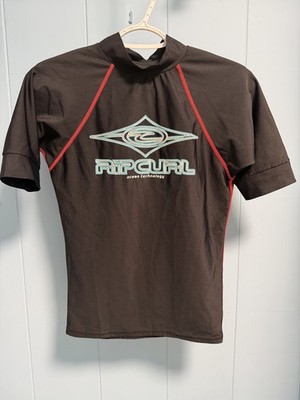 RIP CURL WET SUIT Rash Guard Surf T-Shirt Black Youth Vintage Tag size unknown 