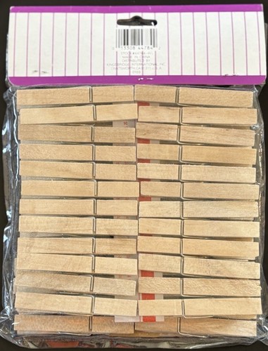 Vtg 50 Pack Clothes Pins Natural Wooden-Spring Loaded Wood Clothespins Laundry - Picture 3 of 4