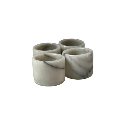 Vintage Marmor Serviettenringe X4 weiß grau 4 cm Esszimmer Party