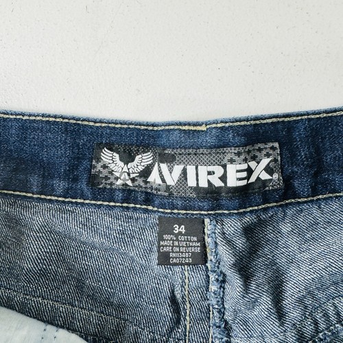 Avirex Jean Shorts Dark Wash Blue Mens Size 34 - Picture 3 of 4