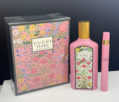 Gucci Flora Gorgeous Gardenia Eau De Parfum 2 Piece Set 3.3 and 0.33 oz NIB