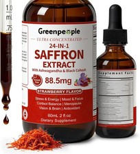 60ML Saffron Supplements,24-in-1 Pure 88.5Mg Saffron Extract for Women  Men