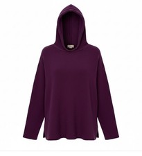 Vintage Sostanza Women’s Knit Hooded Sweater SZ S Purple Pullover Made in USA