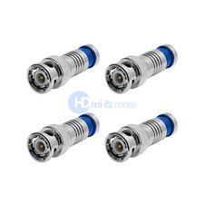 BNC Compression Connector RG59 CCTV Coax Cable Adapter Coaxial Male - LOT of 4