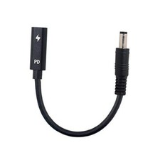 Type C USB-C Female Input to DC 5.5x2.1mm Power PD Charge Black 5.5x2.1mm