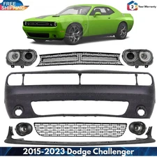 Front Bumper Cover Fascia Paintable & Grille Kit For 2015-2023 Dodge Challenger