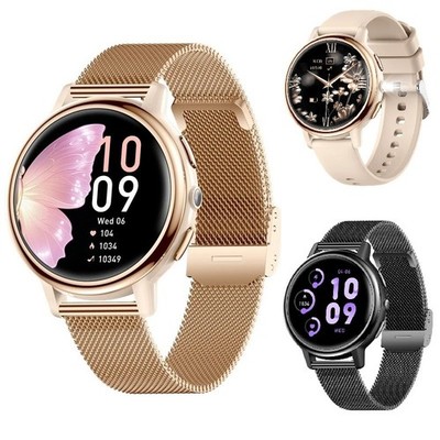 Damen Smartwatch Bluetooth-Anruf Herzfrequenz Blutdruck Monitor Fitness Tracker