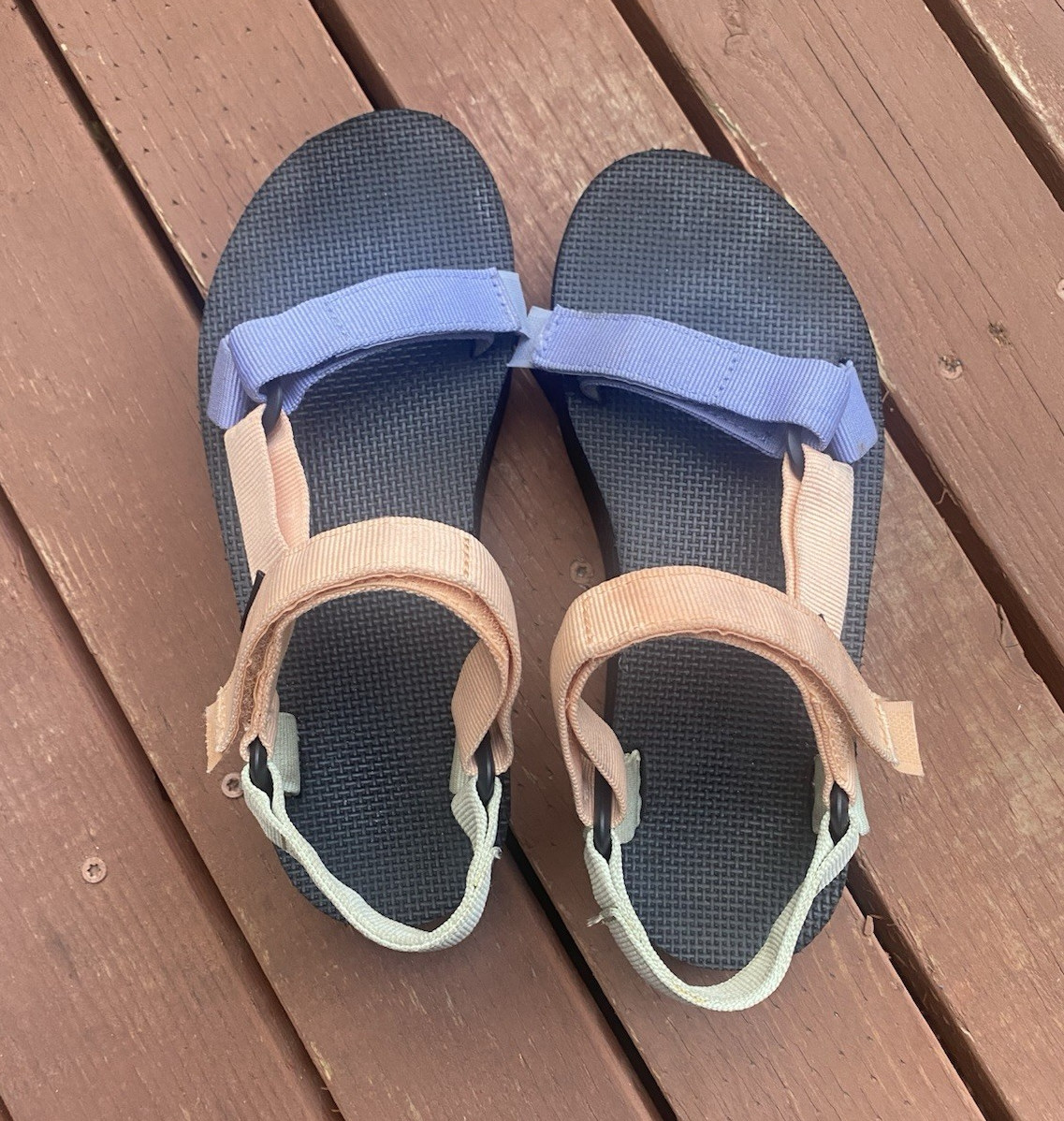 Teva Women’s Platform Sandals Colorblock Hook & Loop Ankle Strap Size 7