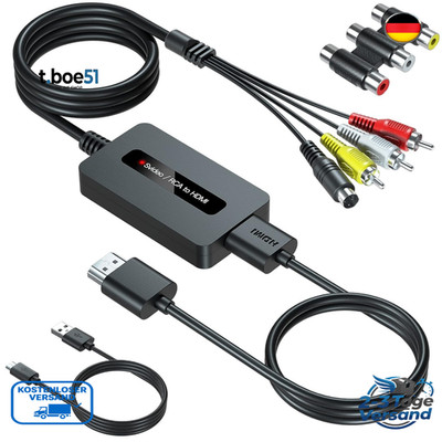 S-Video zu HDMI Konverter Full HD 1080P AV RCA Adapter