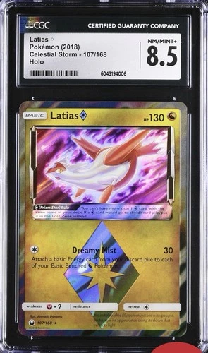 CGC 8.5 Latias 107/168 Holo Rare Celestial Storm Nm M Prism Star 2018 Low Pop 42