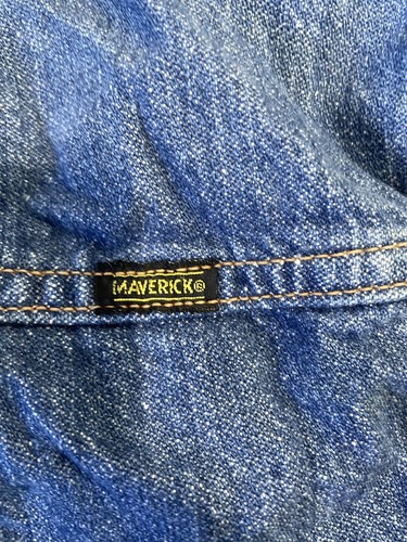 Vintage 70s Maverick Blue Bell Sherpa Denim L Jacket Girls Size 16 Made In USA - Picture 3 of 7