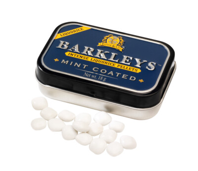 Barkleys Liquorice Pellets Mints 12 x 18 gr. Pastillen mit Minzgeschmack STARK