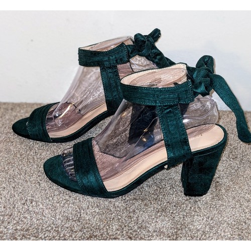 Allegra K Knöchelriemen-Sandalen Blockabsatz elegant Party grün Größe 9 NEU - Bild 5 von 10