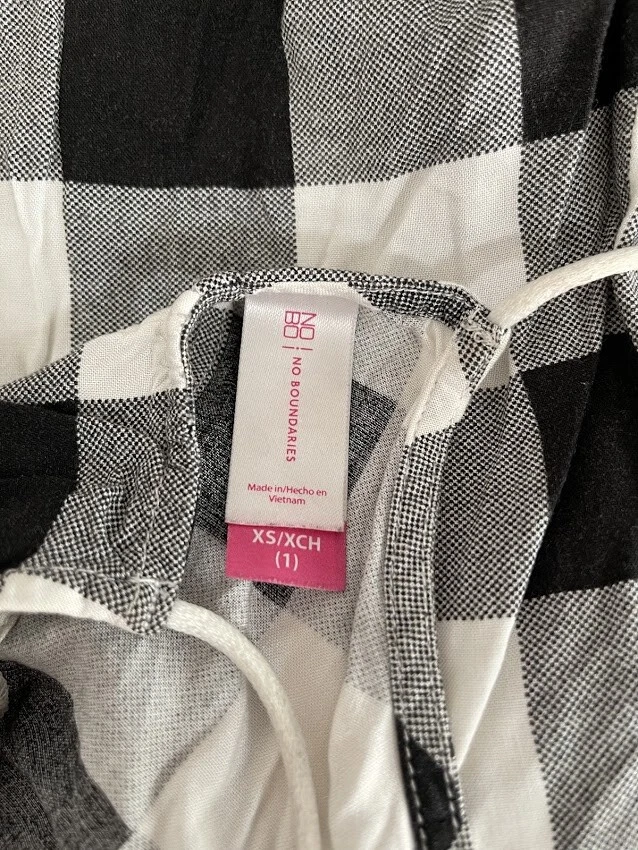 Blusa para mujer NOBO No Boundaries estampado a cuadros sin mangas talla XS (1) Foto 4 de 4