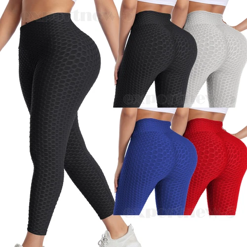 Women Leggings Anti-Cellulite High Waist Push Up Yoga Pants Tik Tok Butt Lift - Picture 1 of 10