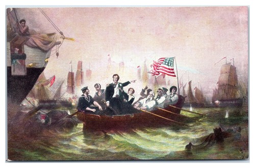 Batalla del Lago Erie por W.H. Postal de Powell in Capitol Rotunda - Imagen 1 de 2