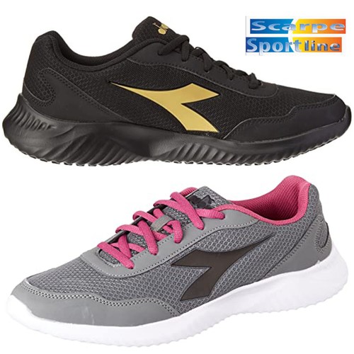 DIADORA ROBIN 3 W NERO VIOLA GRIGIO SCARPE SPORTIVE DONNA DA GINNASTICA - Foto 3 di 15