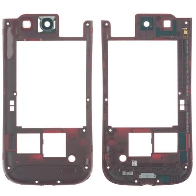 Samsung Galaxy S3 i9300 Mittelgehäuse Cover Rahmen Kamera Glas, rot