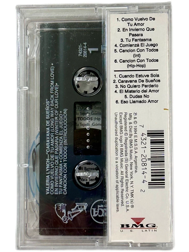 Valeria Lynch – Caravana de Sueños Cassette 1994 BMG U.S. Latin Rare OOP - Image 3 of 4