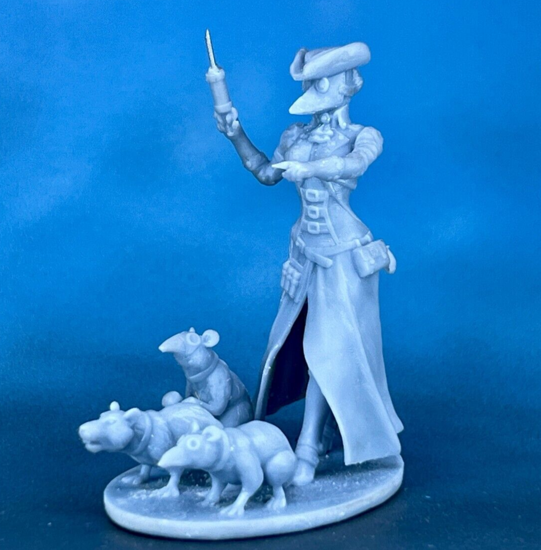 Action Figure Steampunk Plague Doctor Girl 40mm Tabletop Miniature