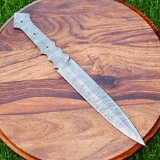 CUSTOM MADE HAND FORGED DAMASCUS STEEL BLANK BALDE DAGGER KNIFE FULL TANG 2862