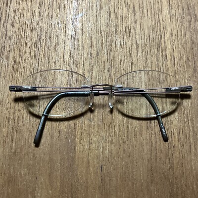 Silhouette 7661 40 6058 Titanium Copper Brown Rimless Eyeglasses Frame 19 140