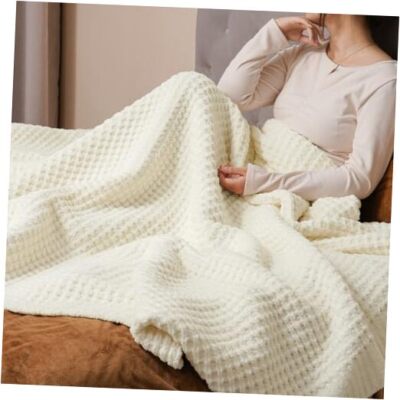 Chenille Waffle Knit Throw Blanket- Plush Warm Cozy 50