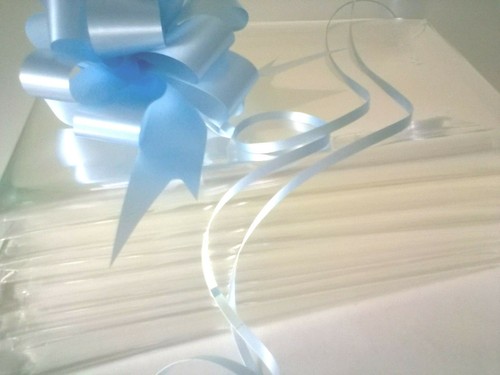 💜BABY Cellophane Hamper Bag & Bows Baby Pram Wrapping Birthday Christmas Gifts - Picture 47 of 98