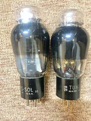 Tungsol 2A3 Black Glass D Getter Slightly Used Tested NOS Matched Pair