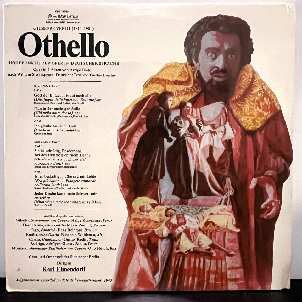 KARL EMENDORFF - Othello (Opera, 1972 Germany) - 12" Vinyl Record LP - SEALED - Image 2 of 2