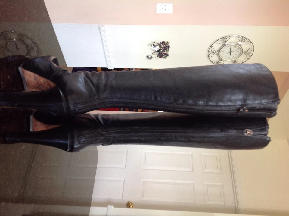 L.A.M.B. Botas hasta la rodilla Gwen Stefani Navigator de cuero negro - para mujer talla 6M Foto 4 de 4