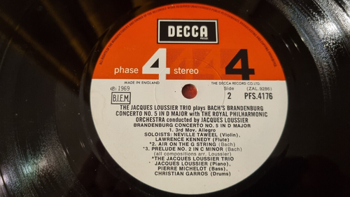 Jacques Loussier Trio - Bach Brandenburg Concerto No.5 - Decca *VG (play tested - Picture 4 of 4