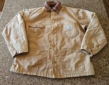 Carhartt Chore Jacket Coat C01 BRN Blanket Lined Mens Size 42 Reg Vintage USA