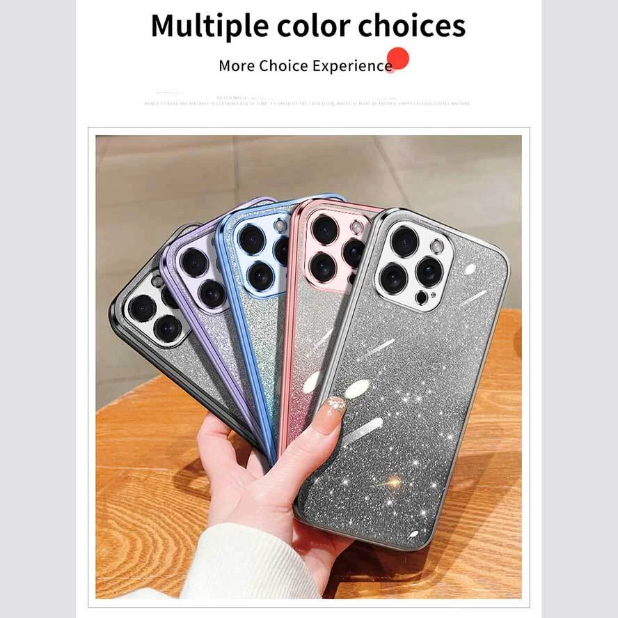 Lila Handyhülle Glitzer Schutzhülle Bling Silikon Soft Plating Tasche Case Cover - Bild 2 von 4