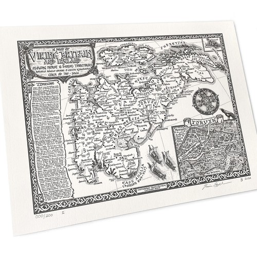 Viking Britain Map - Fine Art by Manuscript Maps - Picture 2 of 16