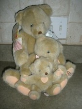 Dakin Cherished Teddies Friends Come In All Sizes 3 Bear 13" Plush 1994 Tag P34