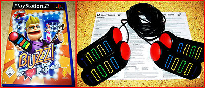 PS2 BUZZ POP QUIZ + 4 BUZZER *PARTY SPIELSPASS FÜR BISZU 4 PERSONEN*MULTI