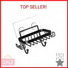 ODesign Soap Dish Holder with 6 Hooks Loofah Bath Sponge Towel Razor Holder for 