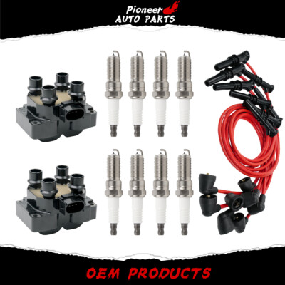 2 Ignition Coil+8 Spark Plug+Wires Pack For Ford F150 F250 Lincoln Mercury FD487