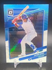 2021 Donruss Optic Javier Baez #147 Carolina Blue and White Prizm Chicago Cubs 