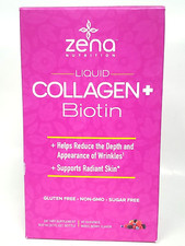 Zena Liquid Hydrolylized Collagen Biotin Peptides-HIGHLY ABSORBED 90 Servings