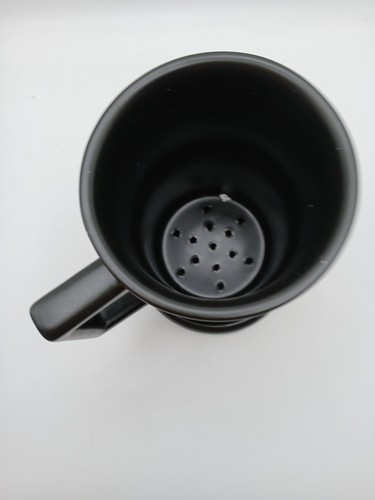 Schlichter Pflanztopf Keramik großer Becher mit Keramiktablett - schwarz S55C - Bild 8 von 14