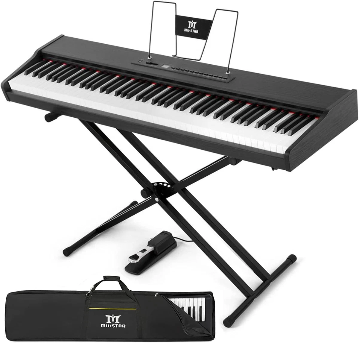 Folding Piano Keyboard 88 Key Full Size Semi-Weighted Bluetooth