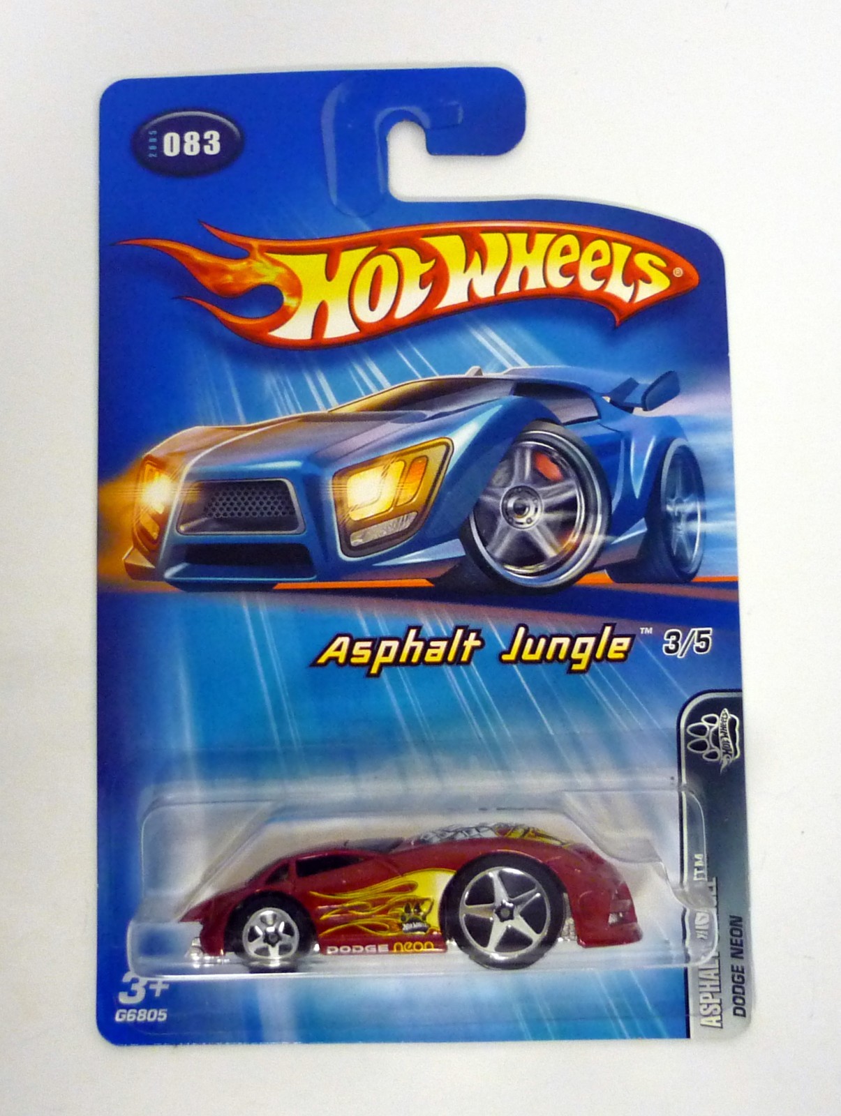 Hot Wheels Dodge Neon #083 Asphalt Jungle 3/5 Red Die-Cast Car 2005